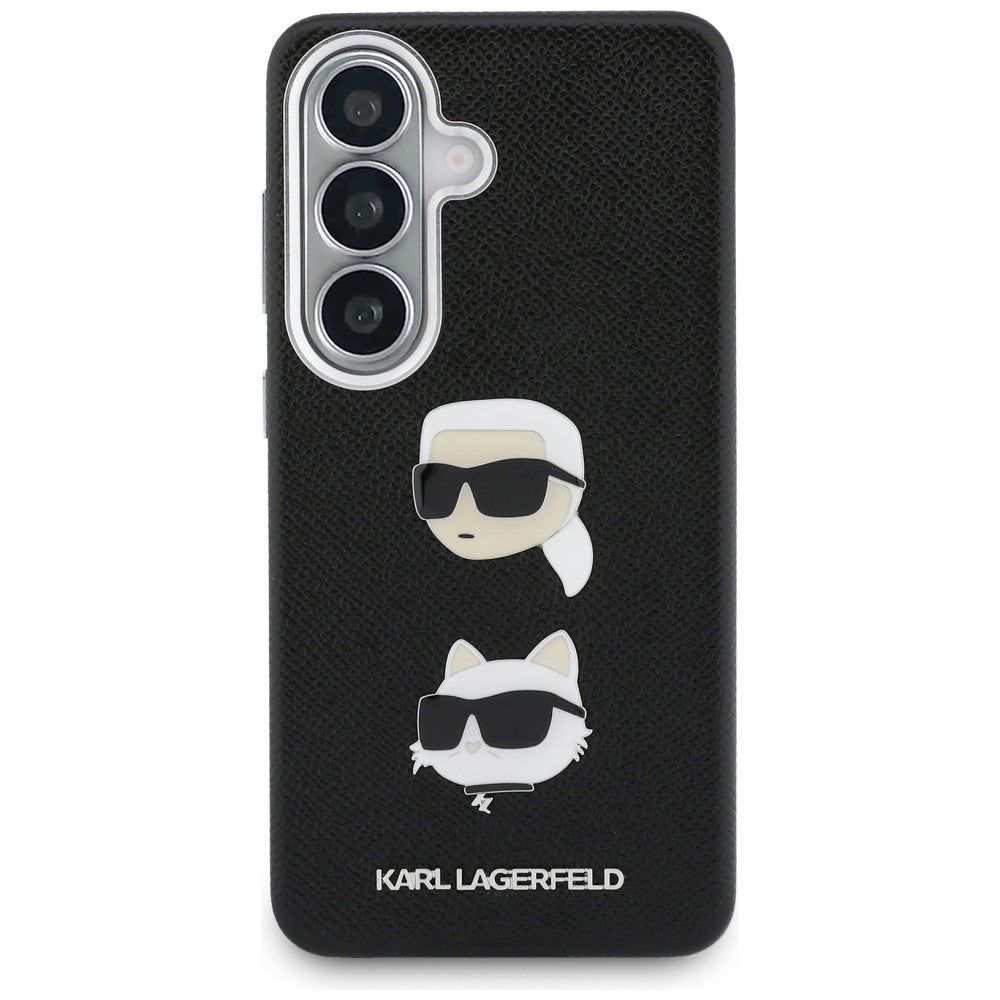 Futrola za Samsung Galaxy S26 Plus S947, Karl Lagerfeld, Saffiano Karl & Choupette's Head Pin, Crna