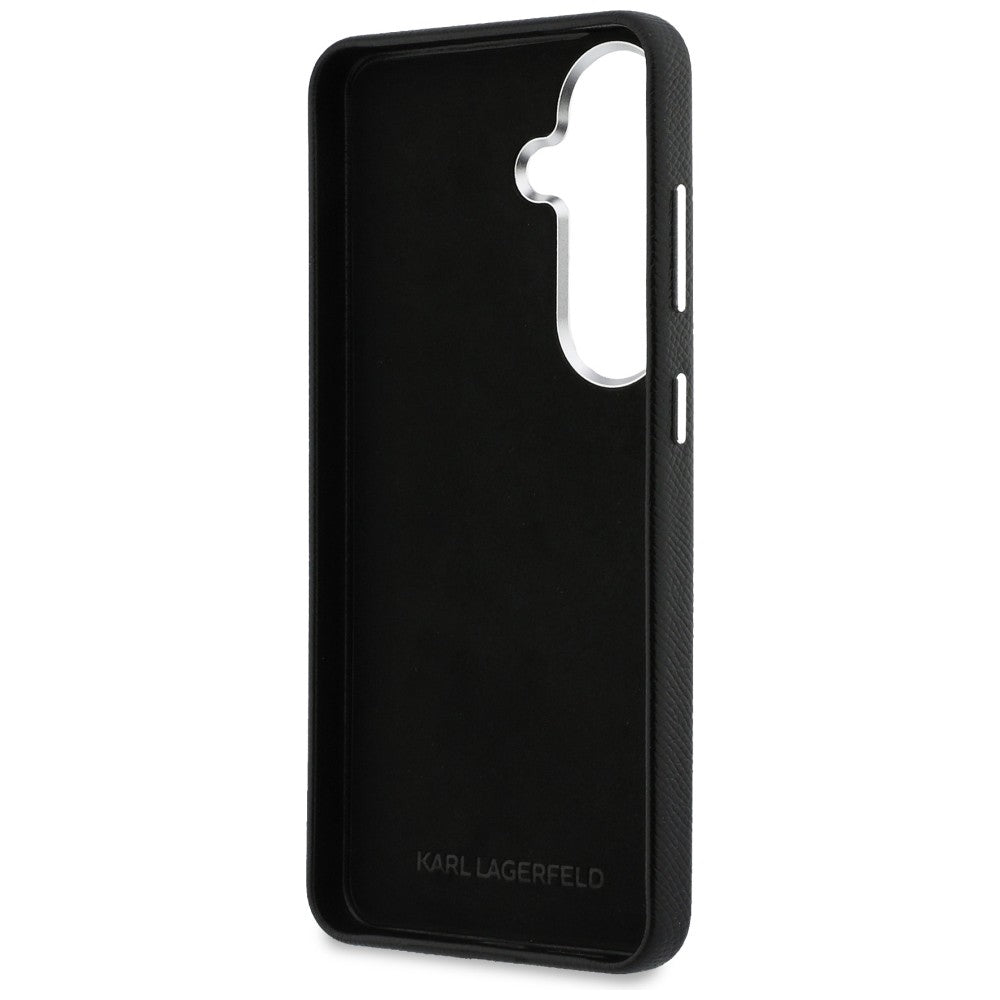 Futrola za Samsung Galaxy S26 Plus S947, Karl Lagerfeld, Saffiano Karl & Choupette's Head Pin, Crna