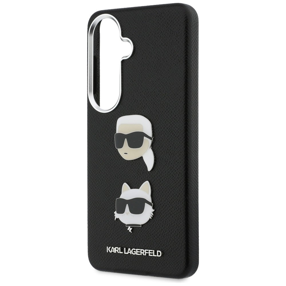 Futrola za Samsung Galaxy S26 Plus S947, Karl Lagerfeld, Saffiano Karl & Choupette's Head Pin, Crna