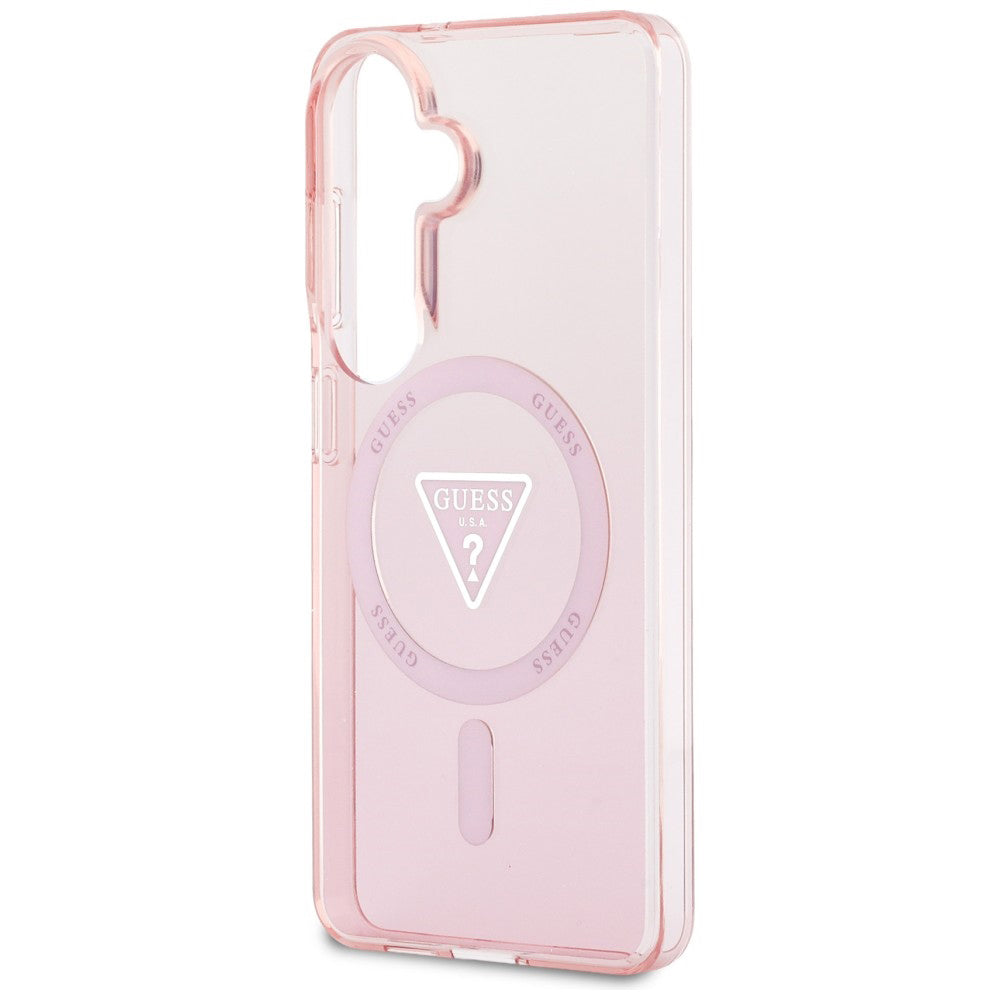Futrola MagSafe za Samsung Galaxy S26 S942, Guess, IML Gradient Triangle Logo, Roze
