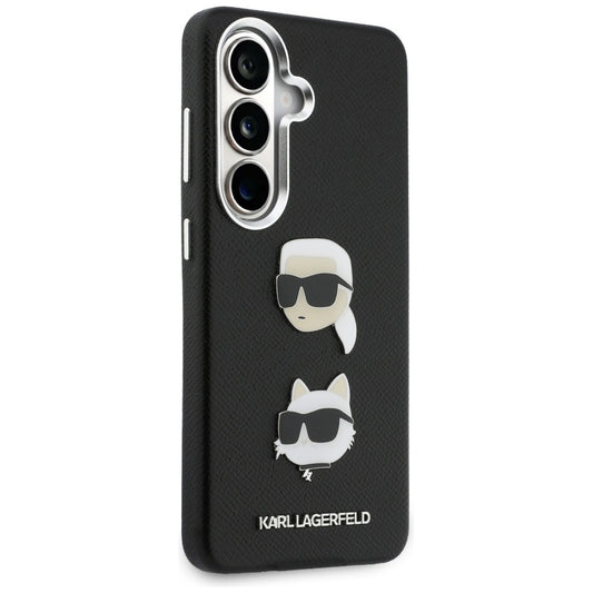 Futrola za Samsung Galaxy S26 S942, Karl Lagerfeld, Saffiano Karl & Choupette's Head Pin, Crna