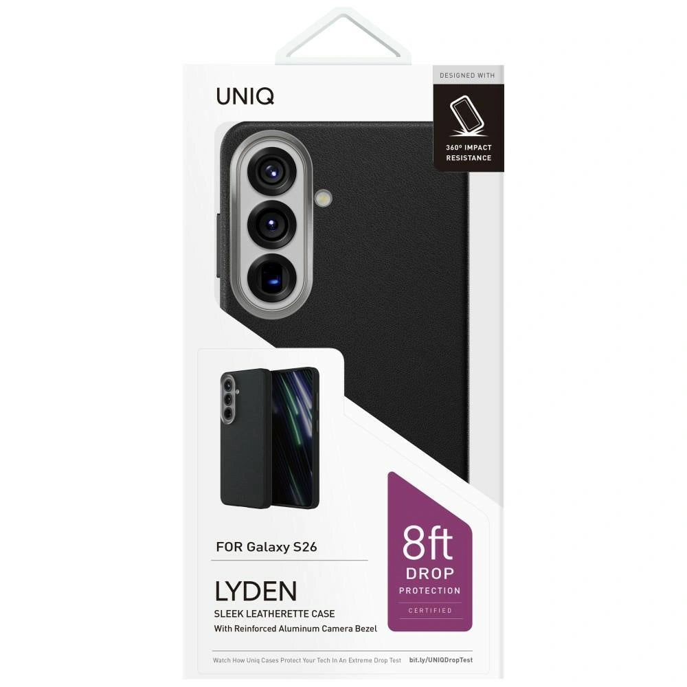 Futrola za Samsung Galaxy S26 S942, UNIQ, Lyden Leatherette, Crna
