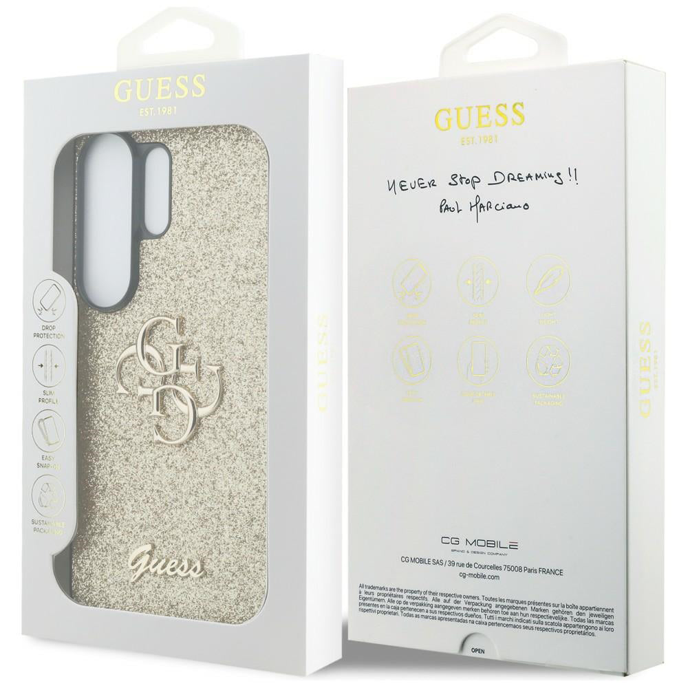 Futrola za Samsung Galaxy S26 Ultra S948, Guess, Fixed Glitter Big 4G Metal Frame, Zlatna