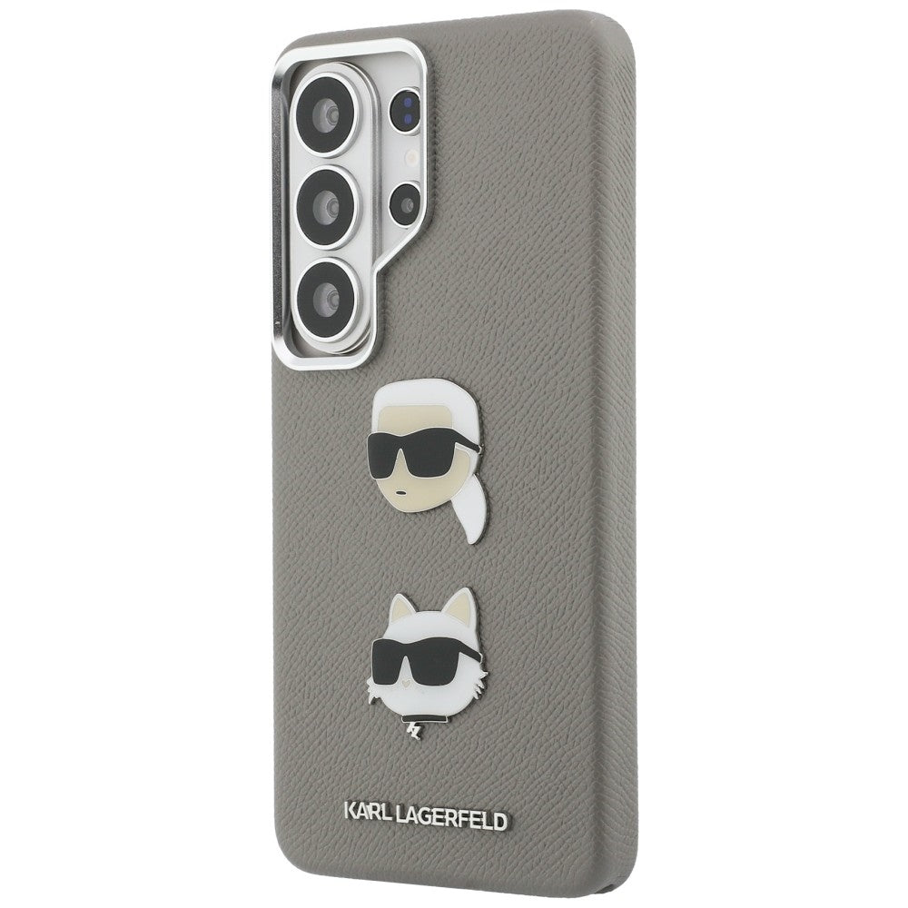 Futrola za Samsung Galaxy S26 Ultra S948, Karl Lagerfeld, Saffiano Karl & Choupette's Head Pin, Siva