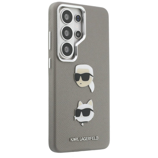 Futrola za Samsung Galaxy S26 Ultra S948, Karl Lagerfeld, Saffiano Karl & Choupette's Head Pin, Siva