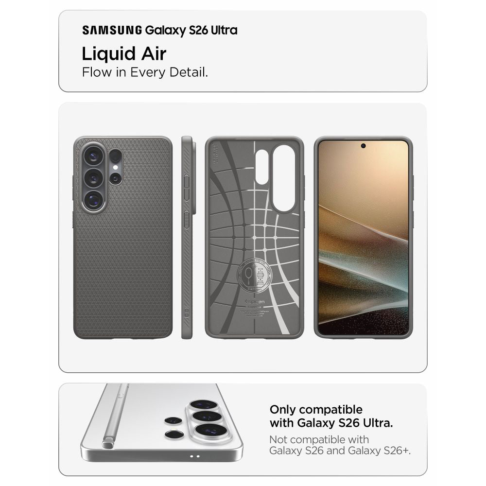 Futrola za Samsung Galaxy S26 Ultra S948, Spigen, Liquid Air, Siva ACS11205