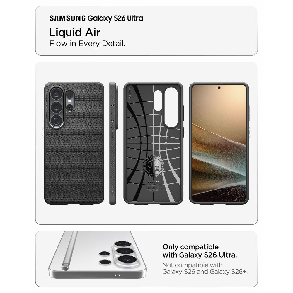 Futrola za Samsung Galaxy S26 Ultra S948, Spigen, Liquid Air, Crna Mat ACS10670