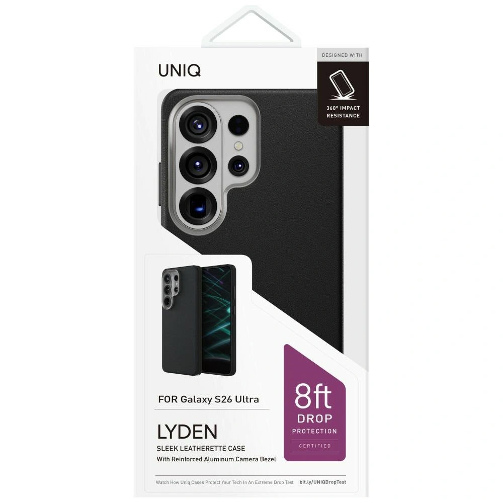 Futrola za Samsung Galaxy S26 Ultra S948, UNIQ, Lyden Leatherette, Crna