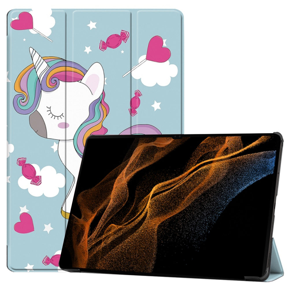 Futrola za Samsung Galaxy Tab S10 Ultra / Tab S9 Ultra / Tab S8 Ultra, Techsuit, FoldPro Unicorn, Multicolor