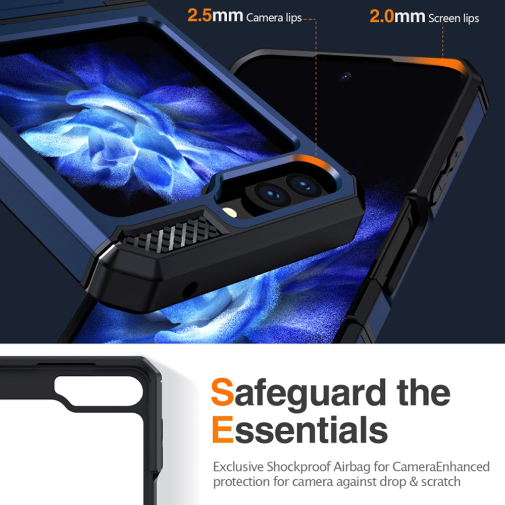 Futrola za Samsung Galaxy Z Flip5 F731, Techsuit, Hybrid Armor Kickstand, Plava