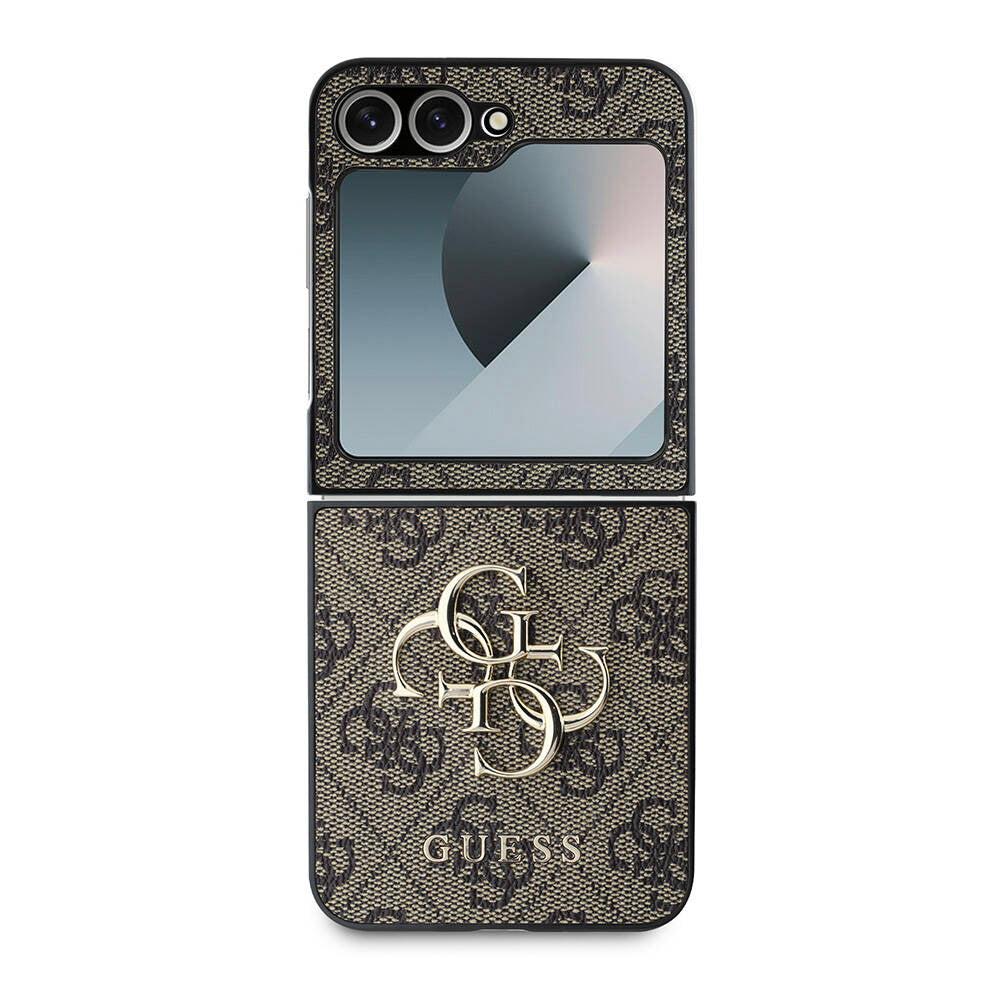 Futrola za Samsung Galaxy Z Flip7 FE F761 / Z Flip6 F741, Guess, 4G Metal Logo, Braon
