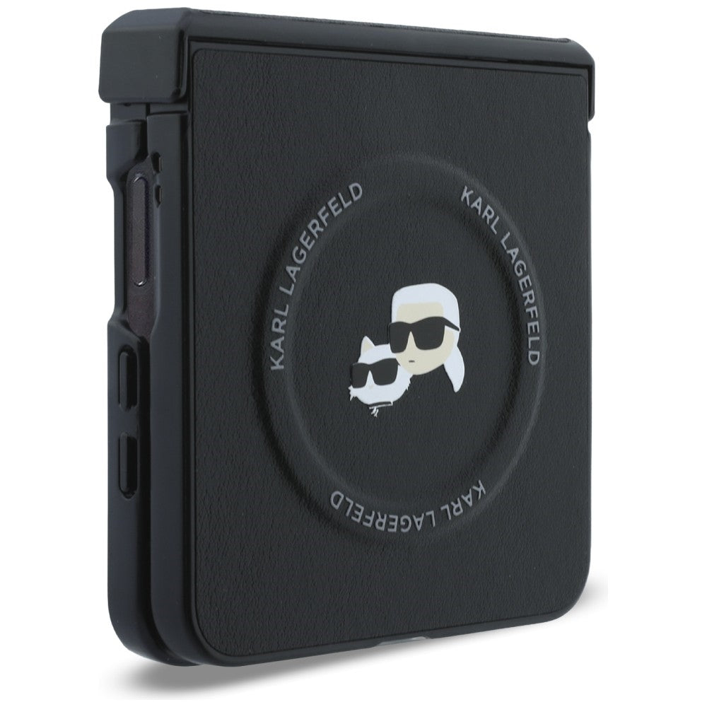 Futrola za Samsung Galaxy Z Flip8 F776, Karl Lagerfeld, Karl & Choupette Head Pin, Crna