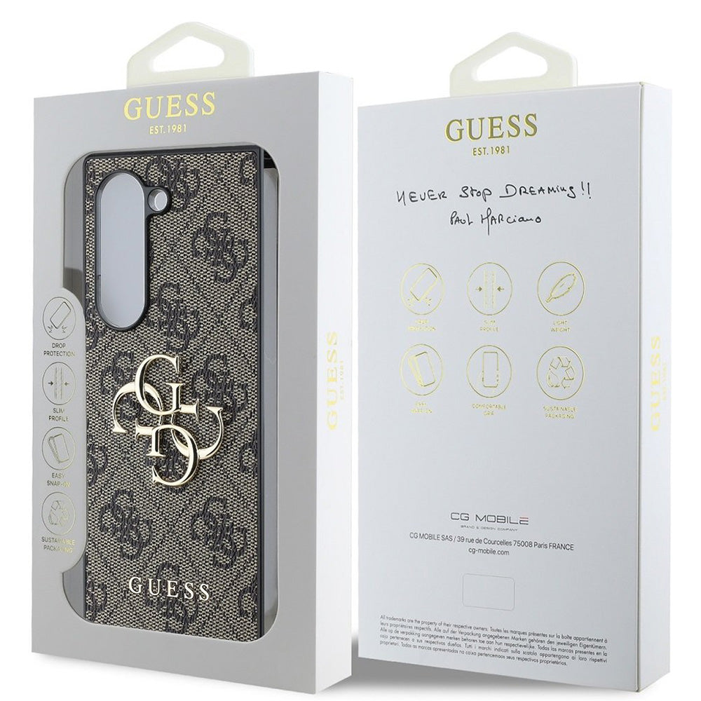 Futrola za Samsung Galaxy Z Fold6 F956, Guess, 4G Metal Logo, Braon