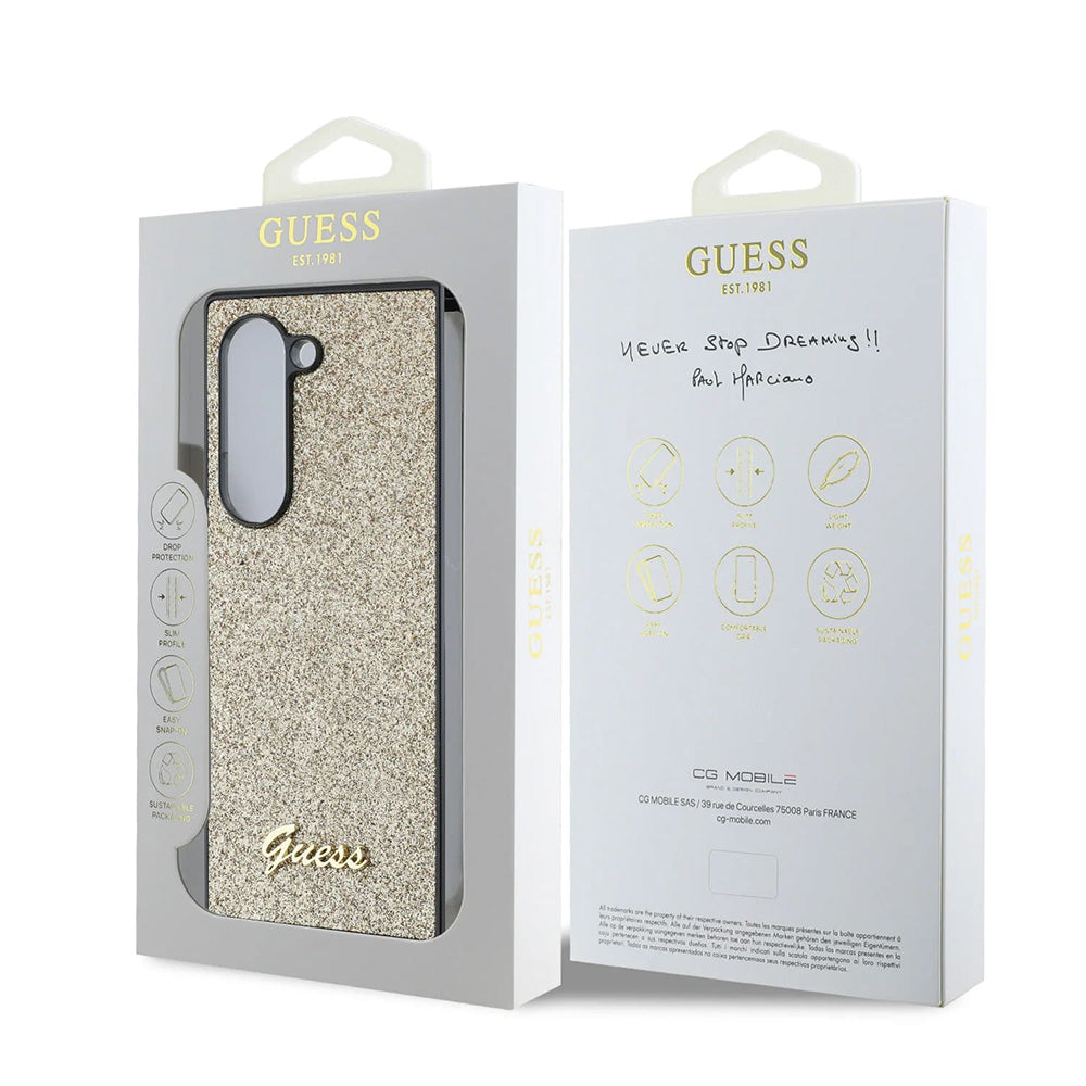 Futrola za Samsung Galaxy Z Fold6 F956, Guess, Glitter Script, Zlatna