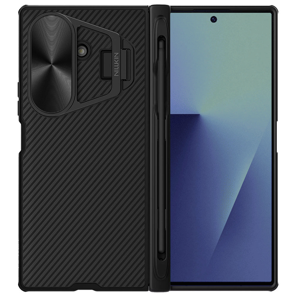 Futrola za Samsung Galaxy Z Fold7 F966, Nillkin, CamShield Prop sa metalnim poklopcem za objektiv i držačem za S-Pen, Crna