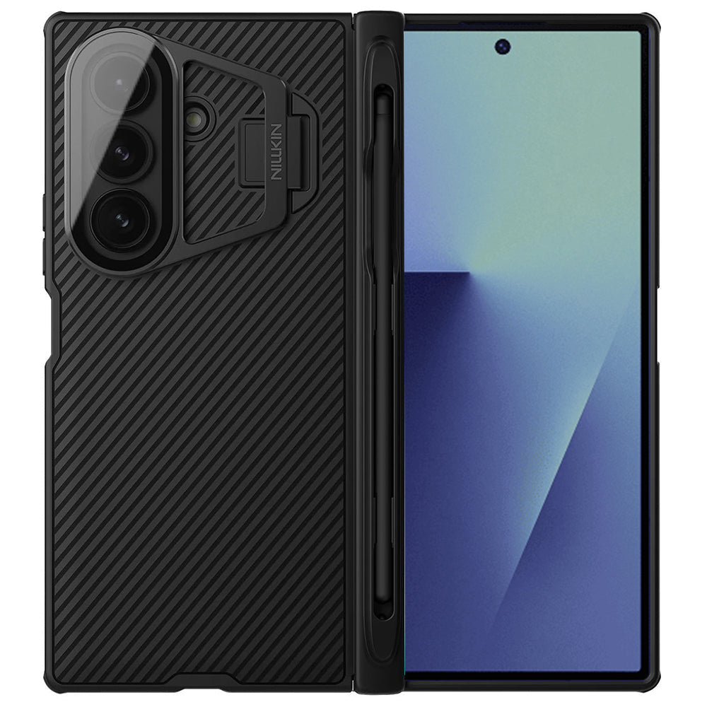 Futrola za Samsung Galaxy Z Fold7 F966, Nillkin, CamShield Prop sa providnim poklopcem za sočivo i držačem za S-Pen, Crna
