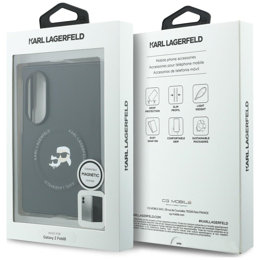 Futrola za Samsung Galaxy Z Fold8 F971, Karl Lagerfeld, Karl & Choupette Head Pin, Crna
