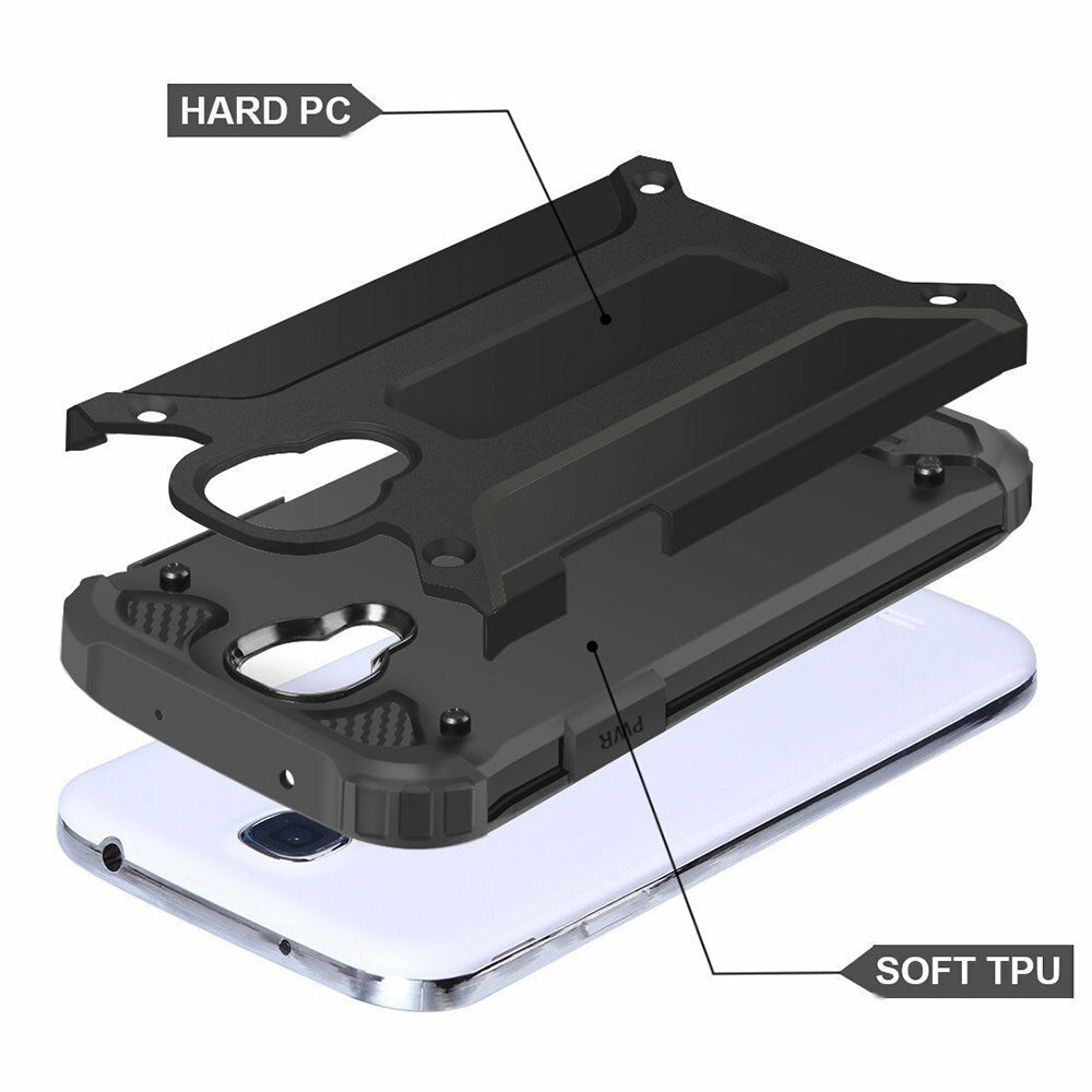 Futrola za Samsung I9500 Galaxy S4, Techsuit, Hybrid Armor, Crna