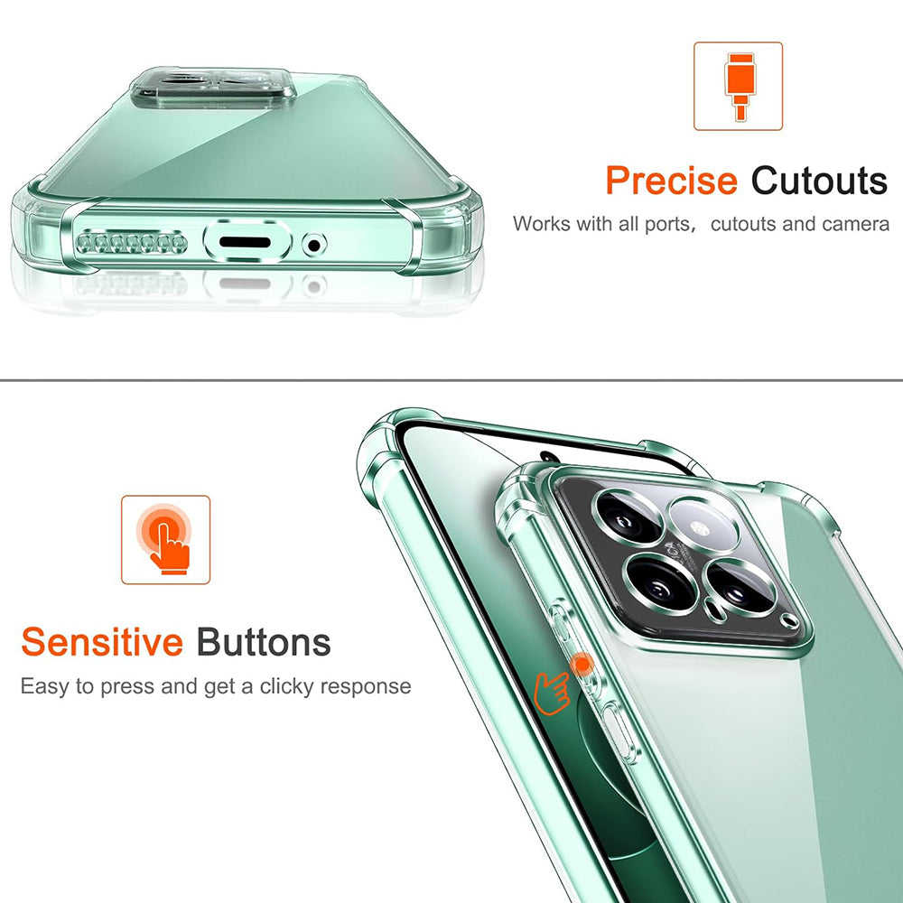 Futrola za Xiaomi 14 Pro, Techsuit, Shockproof Clear, Transparentna