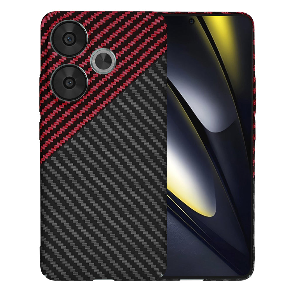 Futrola za Xiaomi Poco F6, Techsuit, Carbonite FiberShell, Crno Crvena
