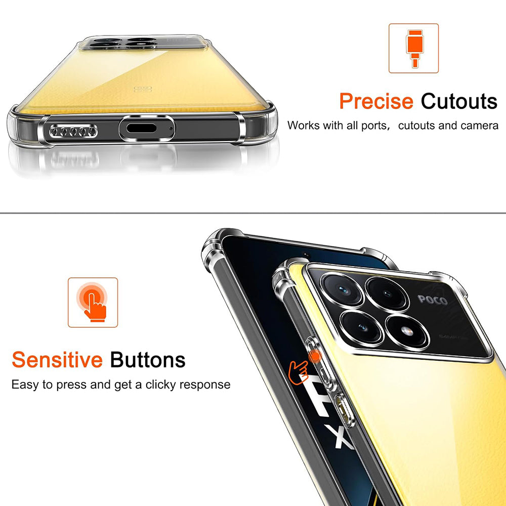 Futrola za Xiaomi Poco X6 Pro, Techsuit, Shockproof Clear, Providna