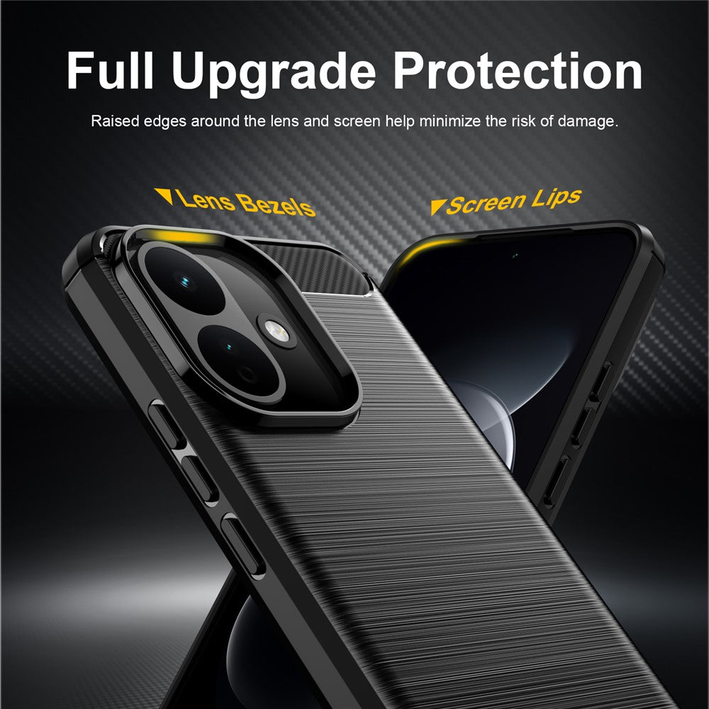 Futrola za Xiaomi Redmi 17C 5G, Techsuit, Karbon, Crna