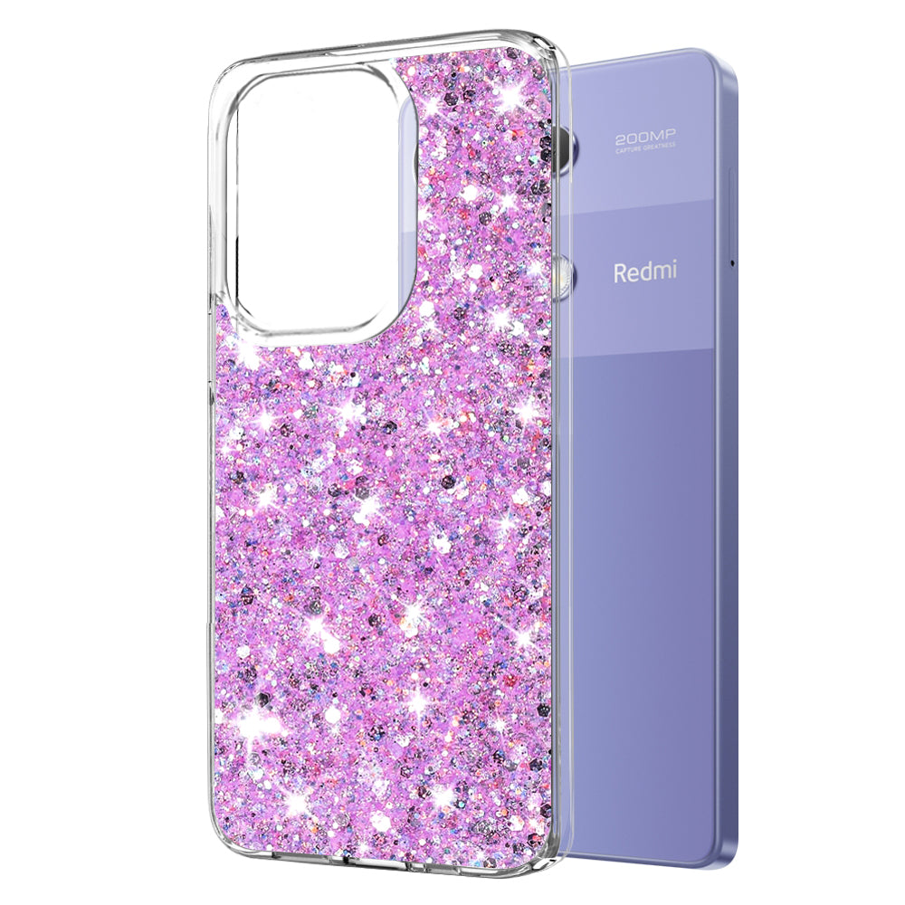 Futrola za Xiaomi Redmi Note 13 Pro 4G / Poco M6 Pro 4G, Techsuit, Sjajni Šljokice, Magenta