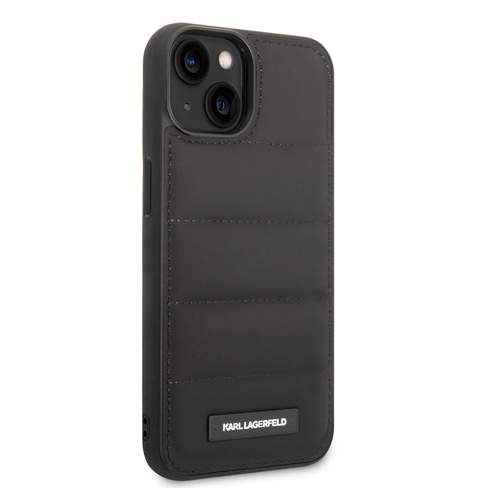 Futrola za Apple iPhone 14 Plus, Karl Lagerfeld, Quilted Puffy Metal Logo, Crna