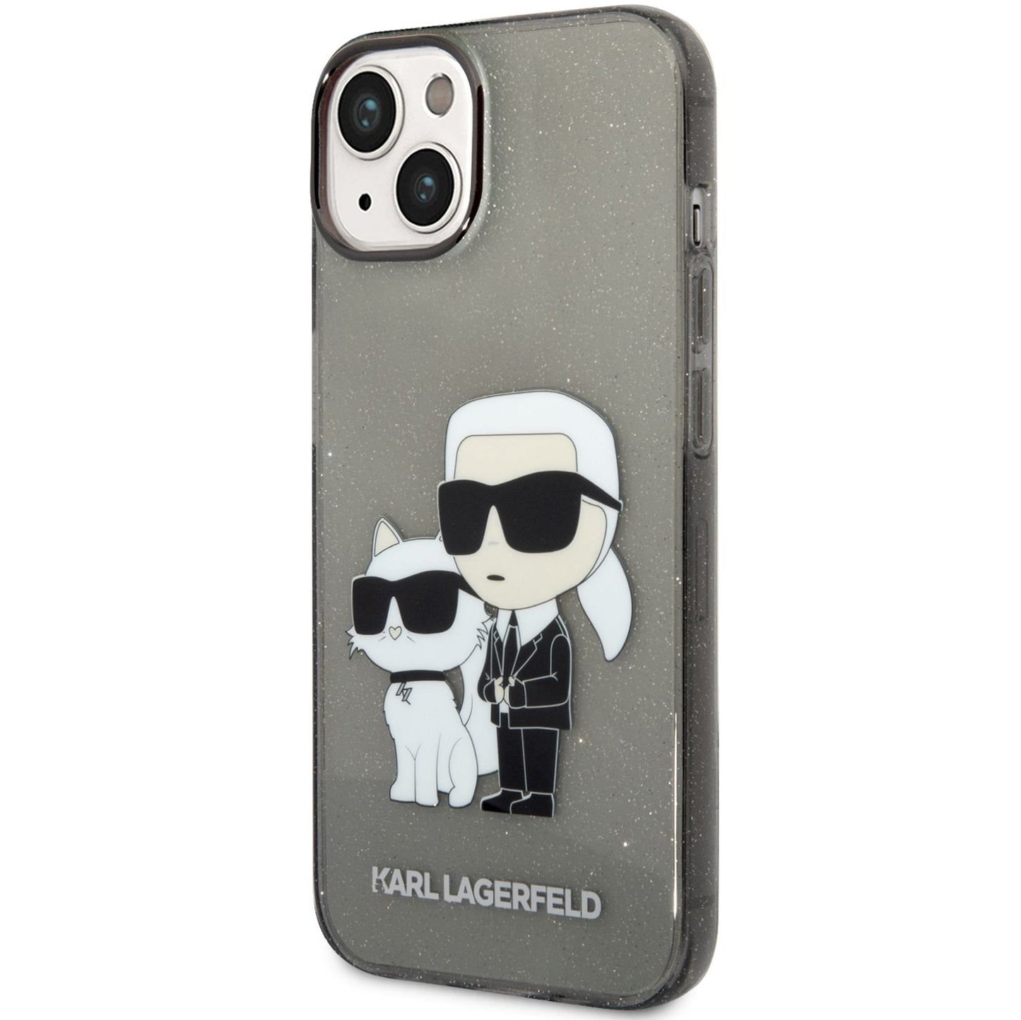 Futrola za Apple iPhone 14 Plus, Karl Lagerfeld, IML Glitter Karl and Choupette NFT, Crna