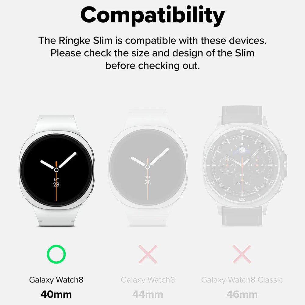 Ringke Slim futrola za Samsung Galaxy Watch8 40mm, Set 2 komada, Mat Crna