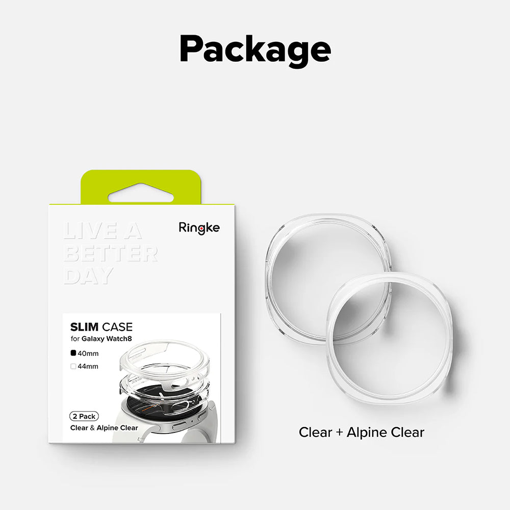 Futrola Ringke Slim za Samsung Galaxy Watch8 40mm, Set 2 komada, Providna
