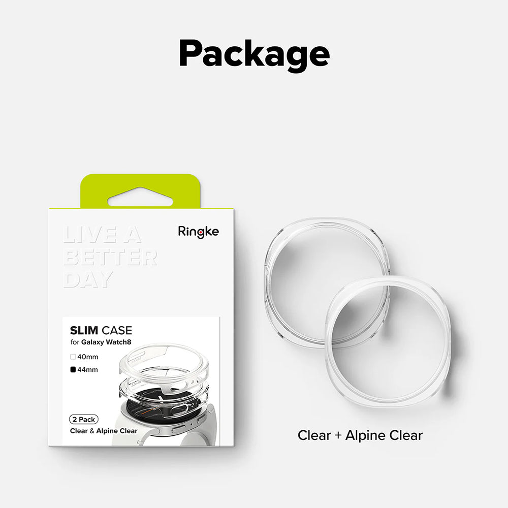 Ringke Slim futrola za Samsung Galaxy Watch8 44mm, Set 2 komada, Providna