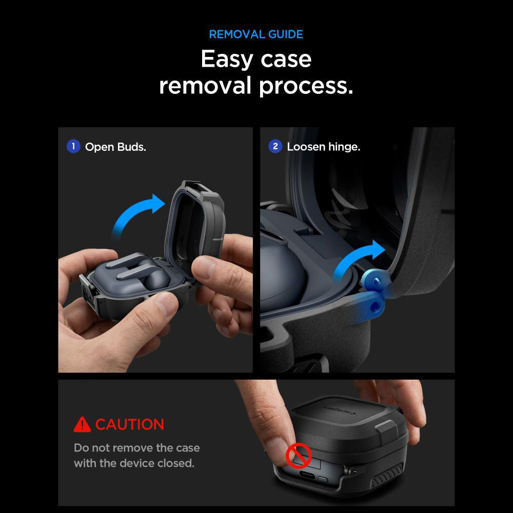 Futrola Spigen Lock Fit za Samsung Galaxy Buds4 / Buds4 Pro, Mat Crna ACS11202