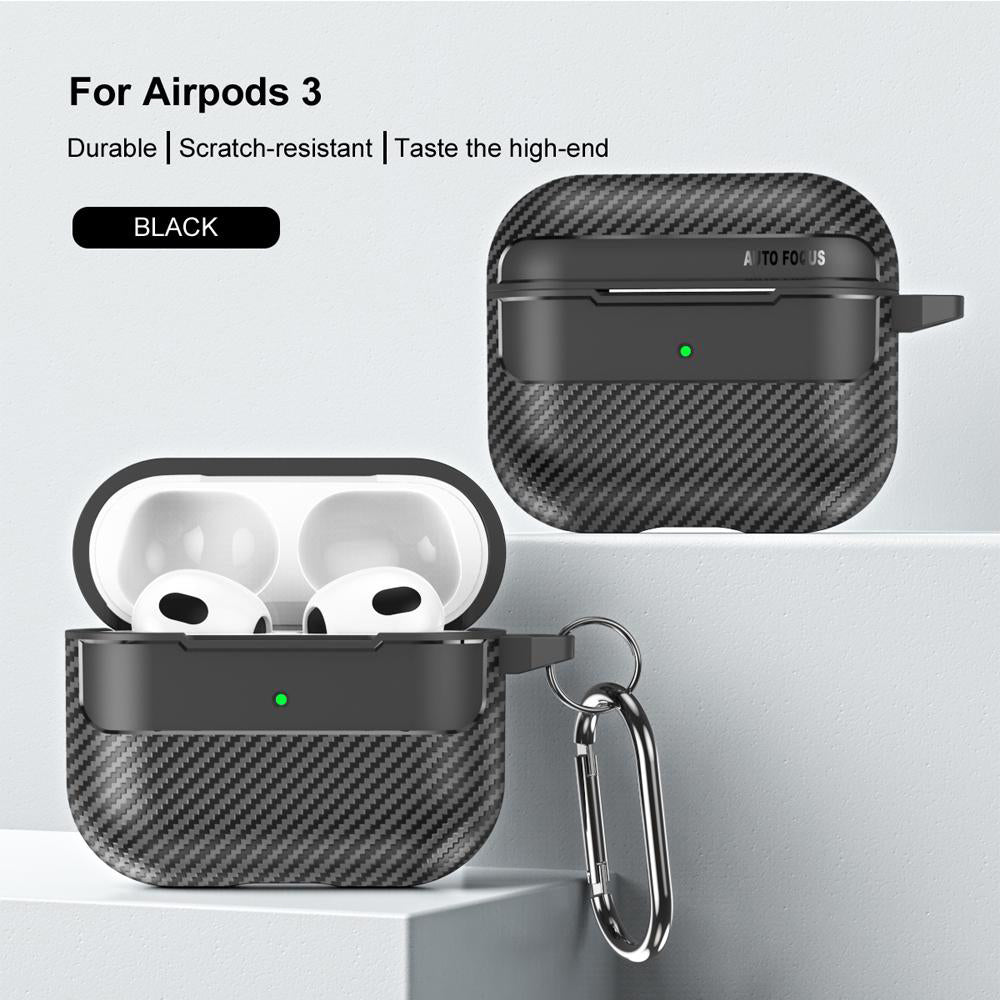 Futrola Techsuit CarbonFiber za Apple AirPods 3, Crna