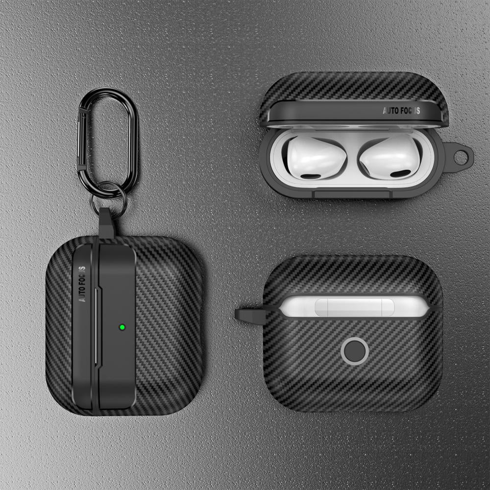 Futrola Techsuit CarbonFiber za Apple AirPods 3, Crna
