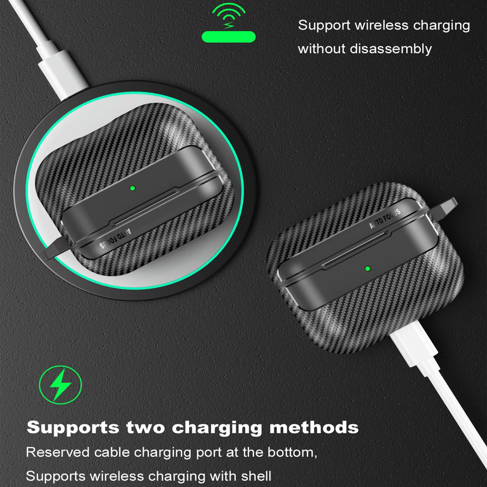 Futrola Techsuit CarbonFiber za Apple AirPods 3, Crna