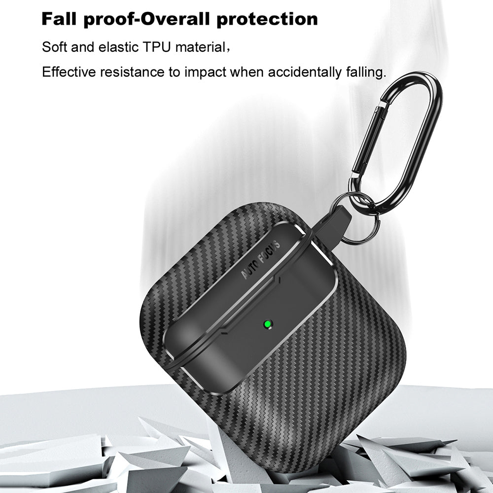 Futrola Techsuit CarbonFiber za Apple AirPods Gen 2 / Gen 1, Crna