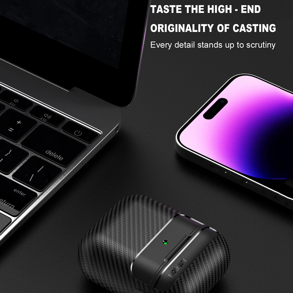 Futrola Techsuit CarbonFiber za Apple AirPods Gen 2 / Gen 1, Crna