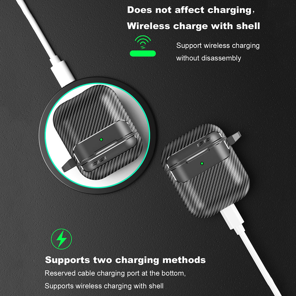 Futrola Techsuit CarbonFiber za Apple AirPods Gen 2 / Gen 1, Crna