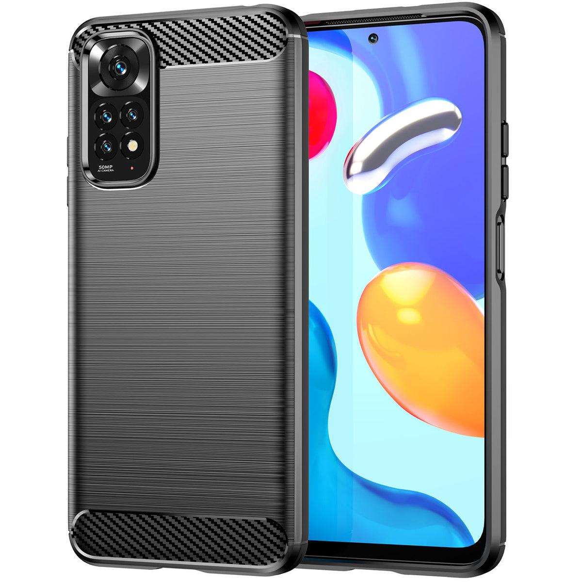 Futrola za Xiaomi Redmi Note 11S / Note 11, Karbon, Crna