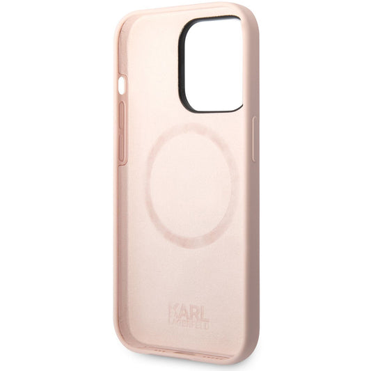 Futrola za Apple iPhone 14 Pro Max, Karl Lagerfeld, Silikonska Karl's Head, Roze