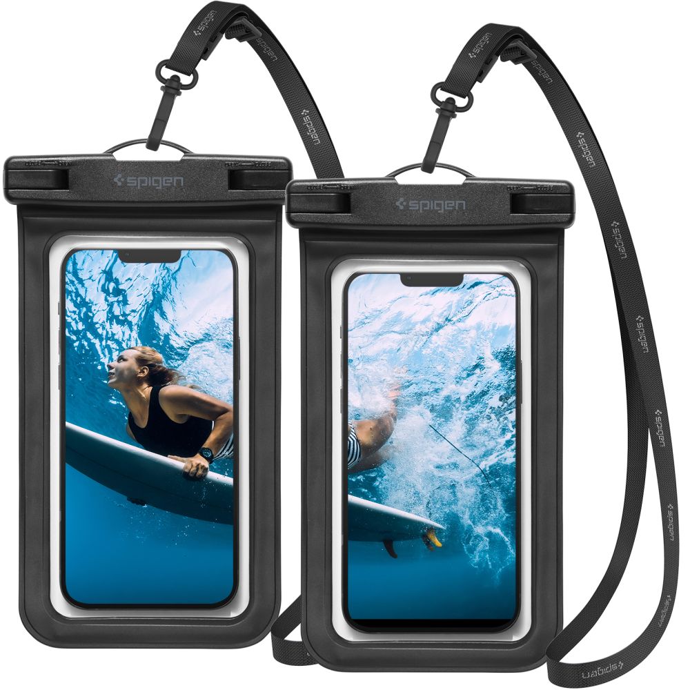 Univerzalna Vodootporna Futrola za Telefon max. 3.5inch - 7inch, Spigen, A601, Set 2 komada, Crna AMP04523