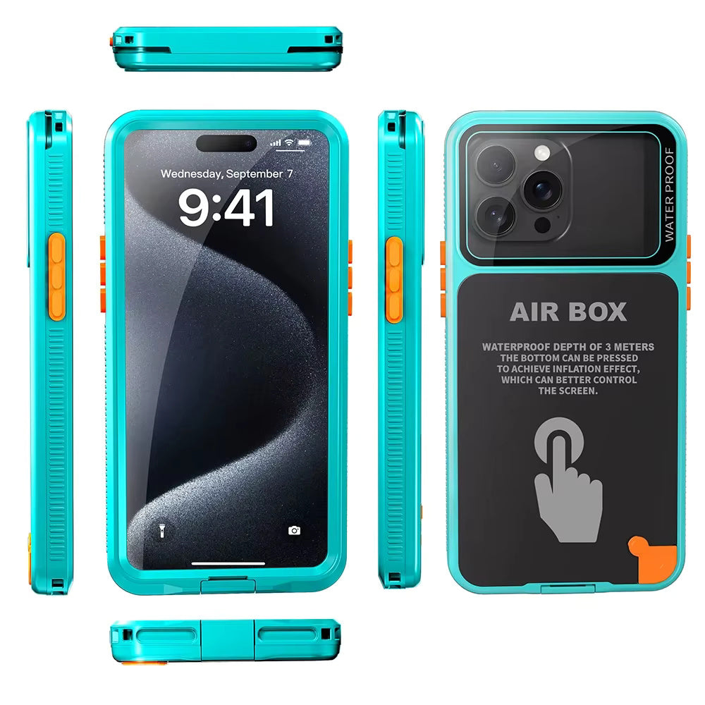 Univerzalna vodootporna futrola za telefon max. 6.1 inča, ShellBox, AirBox, Plava