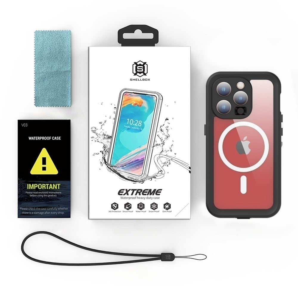 Vodootporna MagSafe futrola za Apple iPhone 15 Pro, ShellBox, Crna