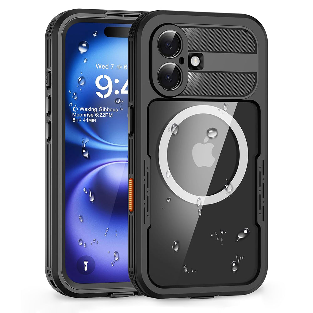 Vodootporna futrola za Apple iPhone 16, ShellBox, Karbon, Crna