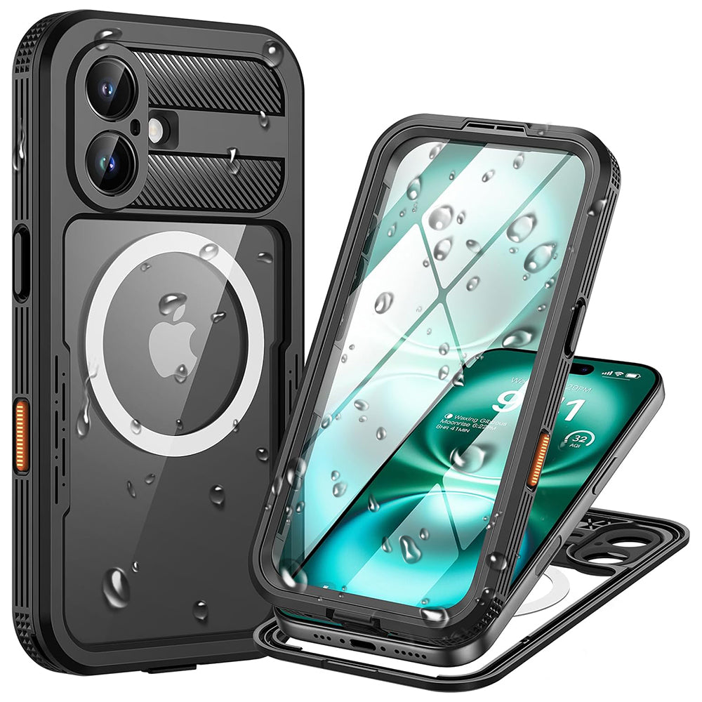 Vodootporna futrola za Apple iPhone 16, ShellBox, Karbon, Crna