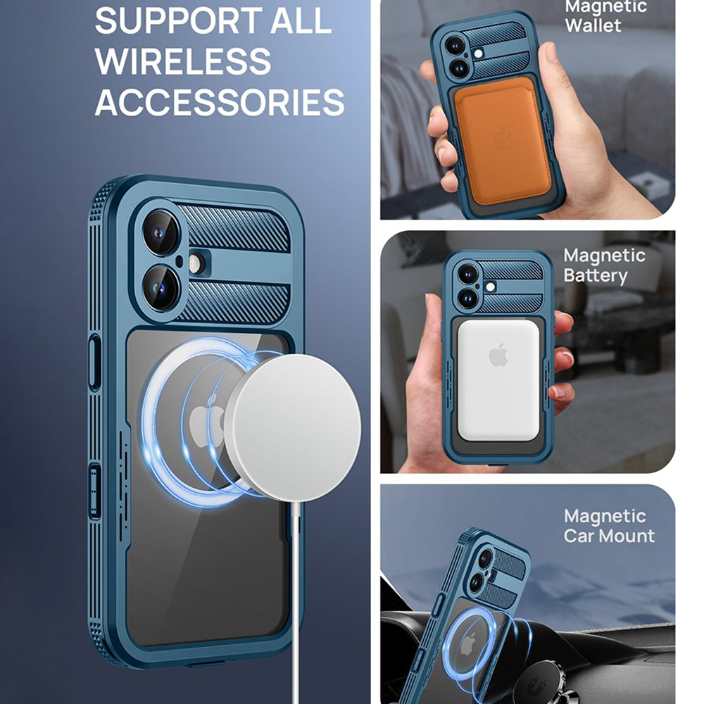 Vodootporna futrola za Apple iPhone 16, ShellBox, Karbon, Crna