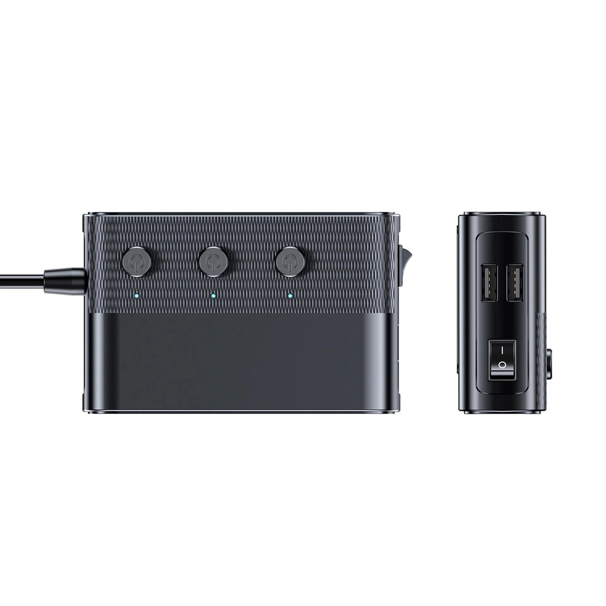 Auto punjač 3MK Power Splitter, 120W, 3A, 3 x USB-A - 1 x USB-C - 3 x produžetak upaljača, Crna