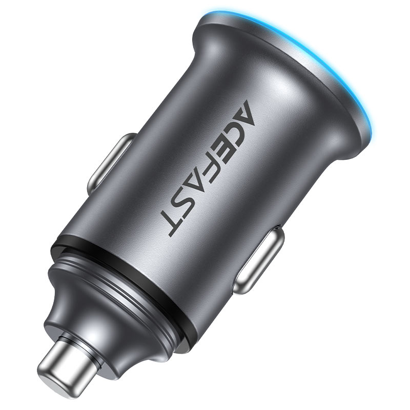 Auto punjač Acefast B15, 65W, 3.25A, 1 X USB-A - 1 x USB-C, Sivi