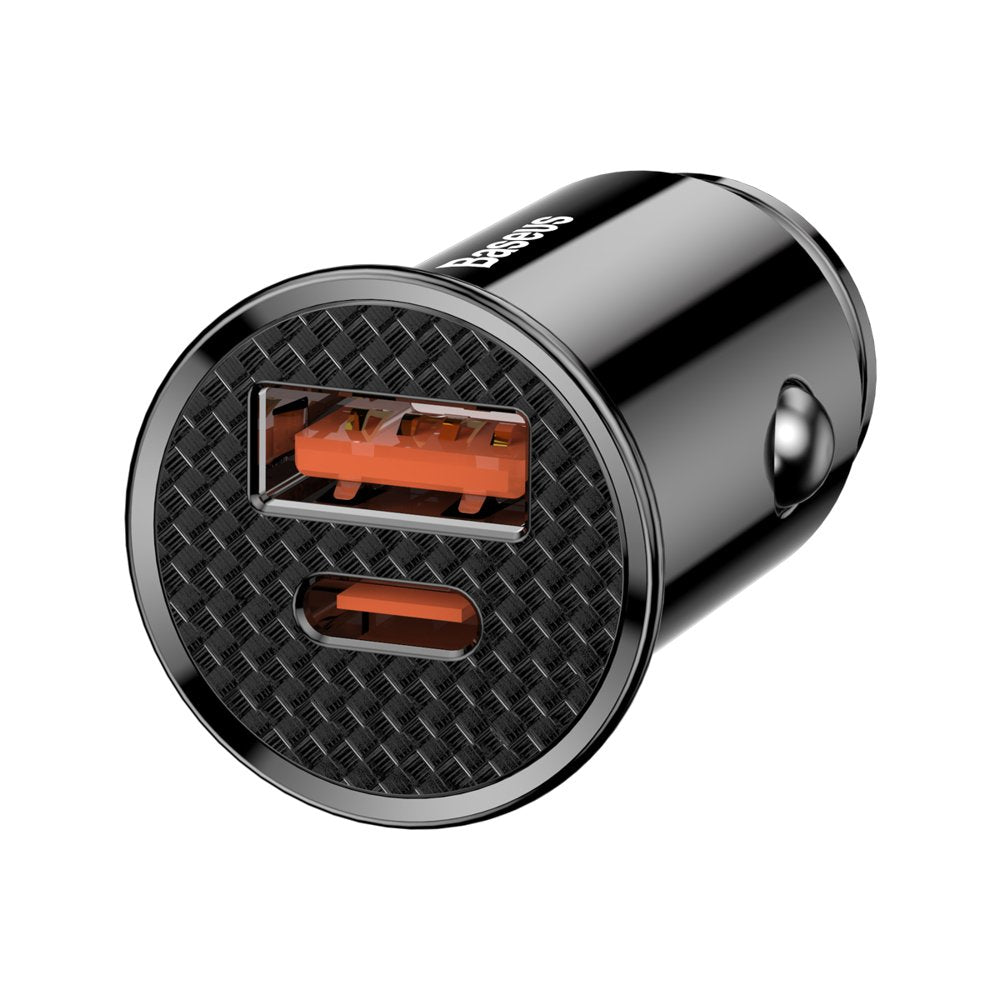 Auto punjač Baseus, 30W, 3A, 1 x USB-A - 1 x USB-C, Crni CCALL-YS01